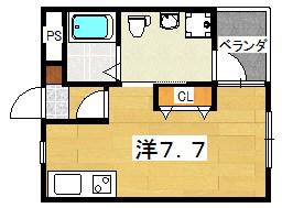 シャンテー宮之阪(ワンルーム/2階)の間取り写真