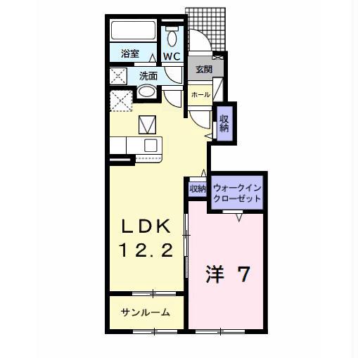 ベル・ウッド富津II(1LDK/1階)の間取り写真