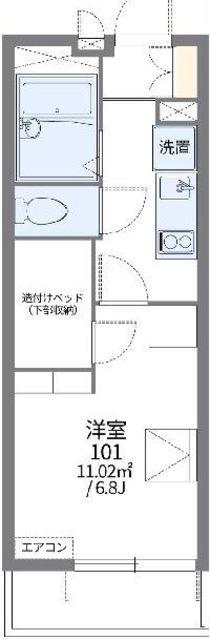 レオパレスKIVA(1K/2階)の間取り写真