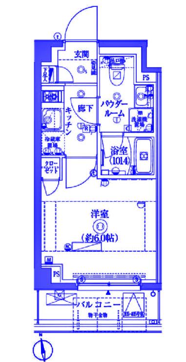 クレイシア横浜ヴェール(1K/2階)の間取り写真