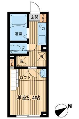 イーストフォート(1K/2階)の間取り写真