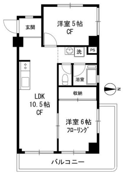 秀和麻布笄町レジデンス(2LDK/3階)の間取り写真