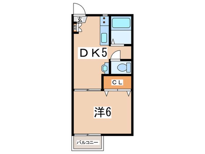 シティーハイツI(1DK/1階)の間取り写真