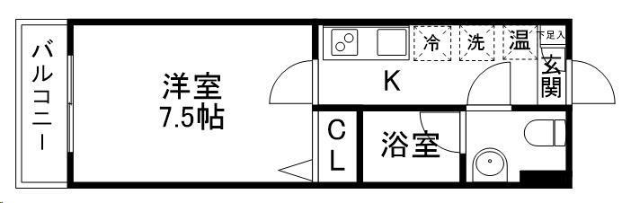 プラセール高橋(1K/4階)の間取り写真
