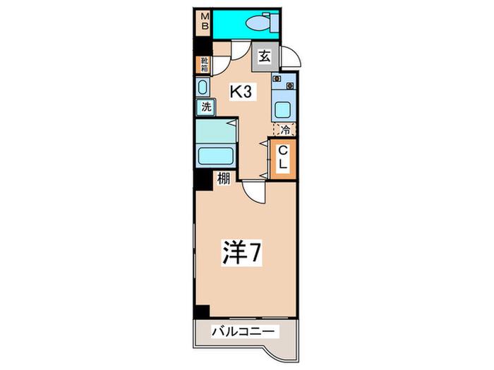 IZ・BEFRONT(1K/2階)の間取り写真