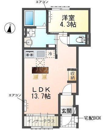 パークヒルズ(1LDK/1階)の間取り写真