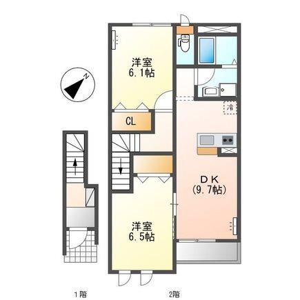 グラート・M(2DK/2階)の間取り写真