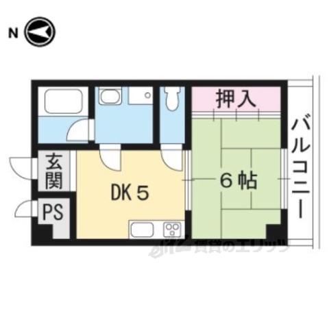 エムズ京都洛西(1DK/3階)の間取り写真