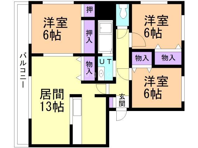 チェルシー南佃(3LDK/2階)の間取り写真