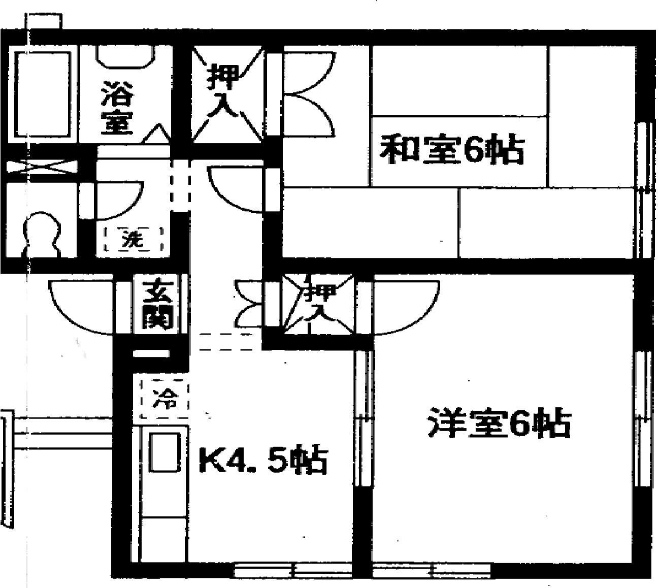 メゾンクレール(2K/2階)の間取り写真