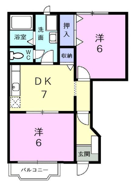 レフィナ-ド パラーシオ(2DK/1階)の間取り写真