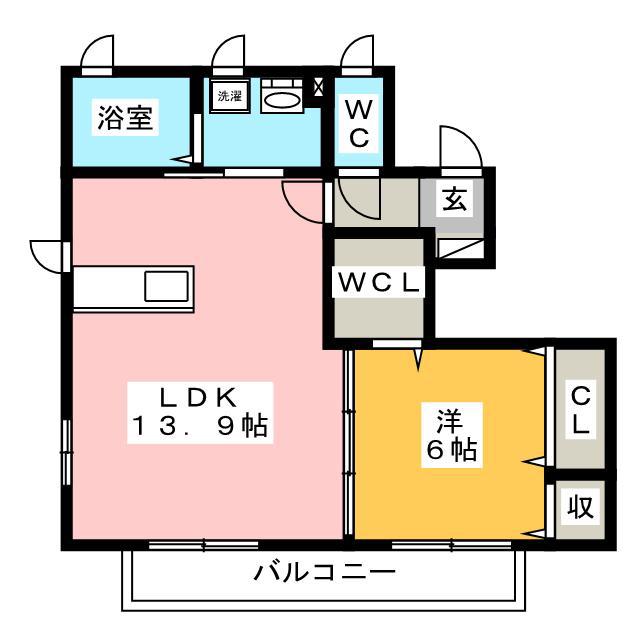 メゾン ド ソレイユ(1LDK/1階)の間取り写真