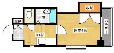 第3田中ビル(1K/3階)の間取り写真