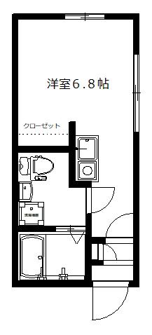 ノーススター(ワンルーム/2階)の間取り写真