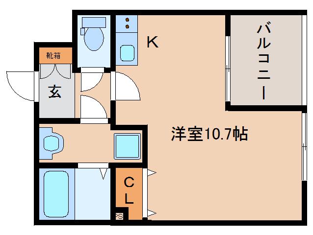 RA-KIZU(ワンルーム/2階)の間取り写真