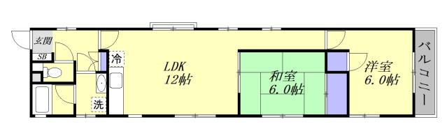 マイ桃山(2LDK/2階)の間取り写真
