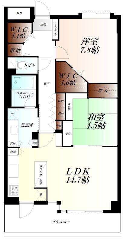 コンフォートパティオ熊谷東(2LDK/2階)の間取り写真