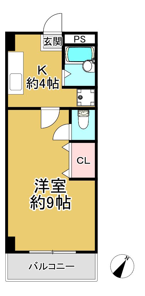 アドバン王子(1K/3階)の間取り写真