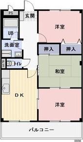 リンピア 志水(3DK/1階)の間取り写真