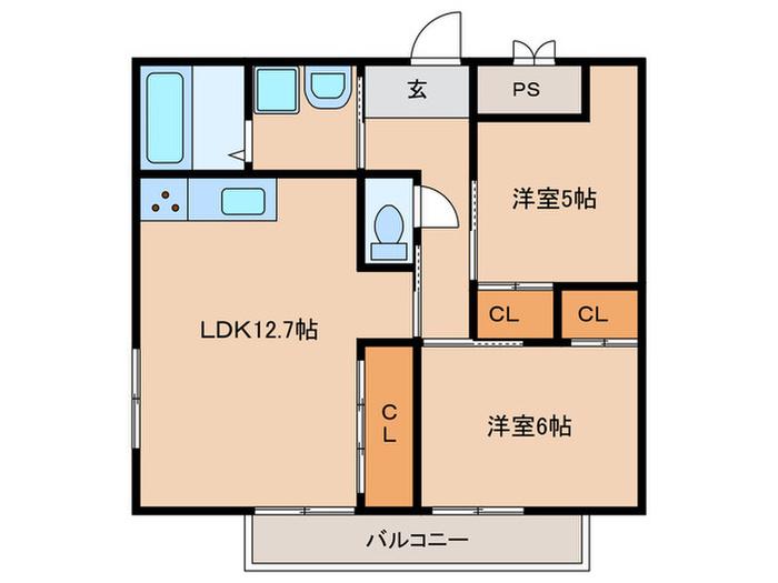ＪＲ草津線 甲西駅 徒歩31分 2階建 築9年(2LDK/2階)の間取り写真