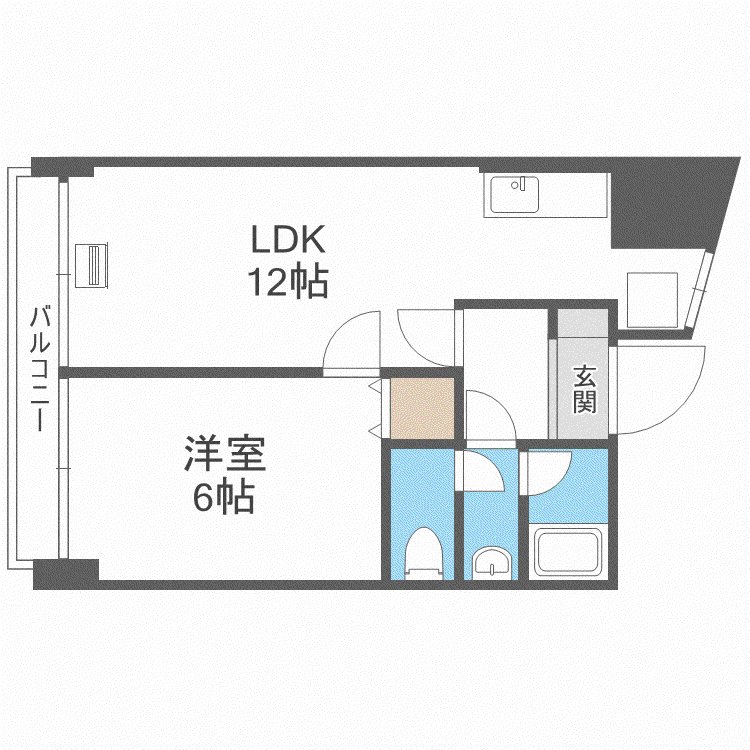 南6条ダイヤハイツ(1LDK/8階)の間取り写真