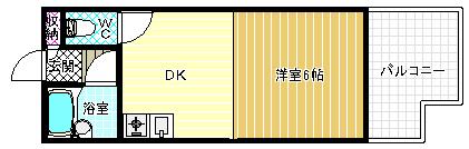 プリマベーラ藤井寺(1DK/2階)の間取り写真