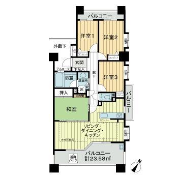 ライオンズステージ刈谷(4LDK/11階)の間取り写真