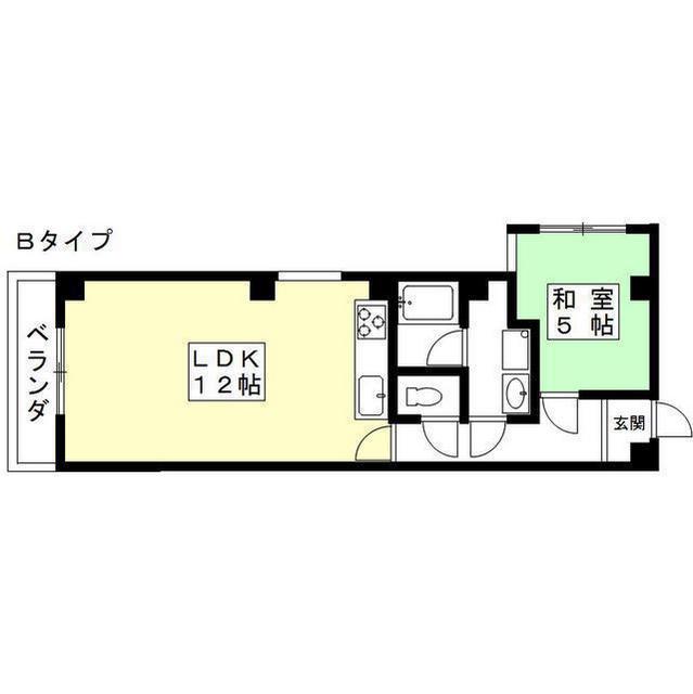ゴールドタウンマームリング(1LDK/5階)の間取り写真