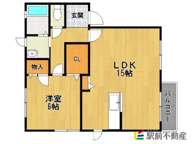 エルアインス本町(1LDK/2階)の間取り写真