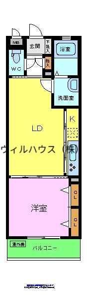 シャーメゾンアプローズ(1LDK/3階)の間取り写真