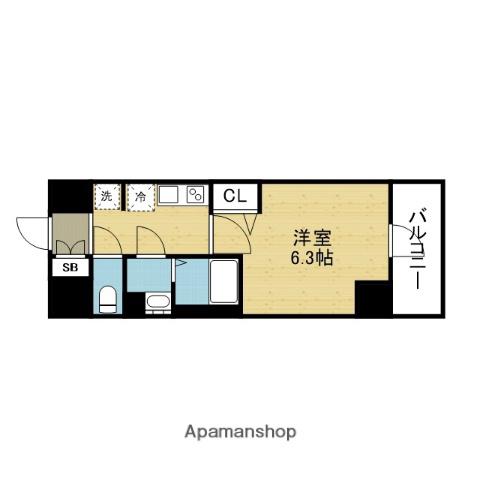 アドバンス大阪メルディア(1K/7階)の間取り写真
