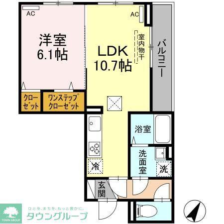 AOIパレス溝の口(1LDK/1階)の間取り写真