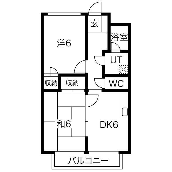 サープラスIIMIYABI(2DK/2階)の間取り写真
