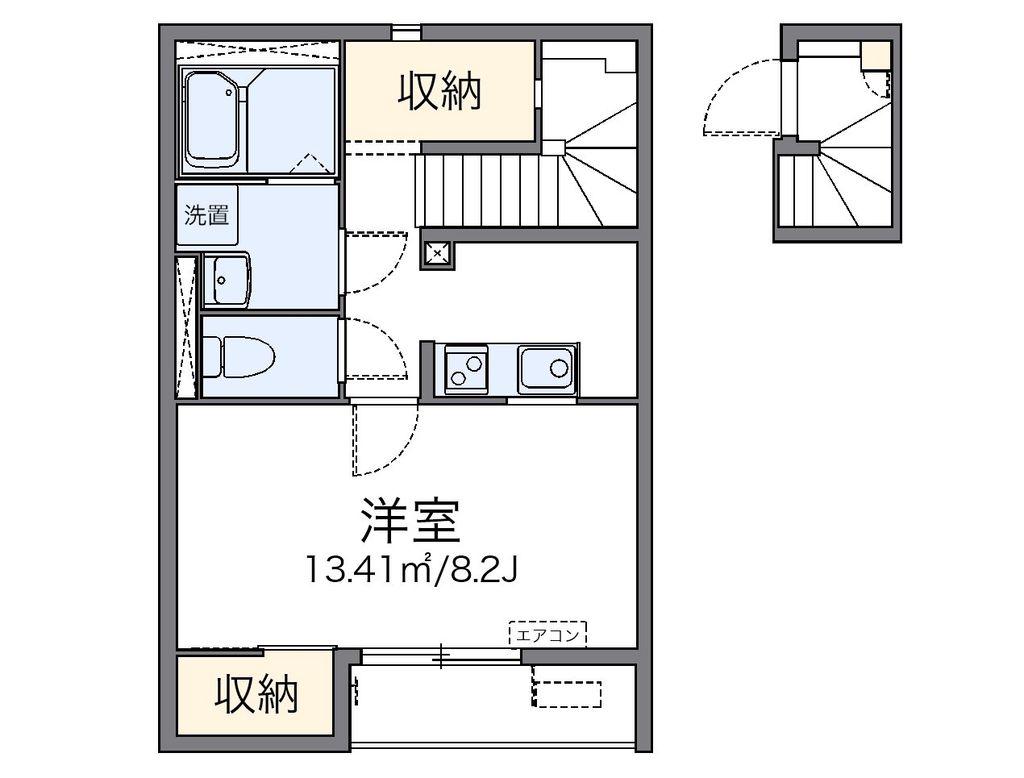 レオネクストサンフラワーIII(1K/2階)の間取り写真