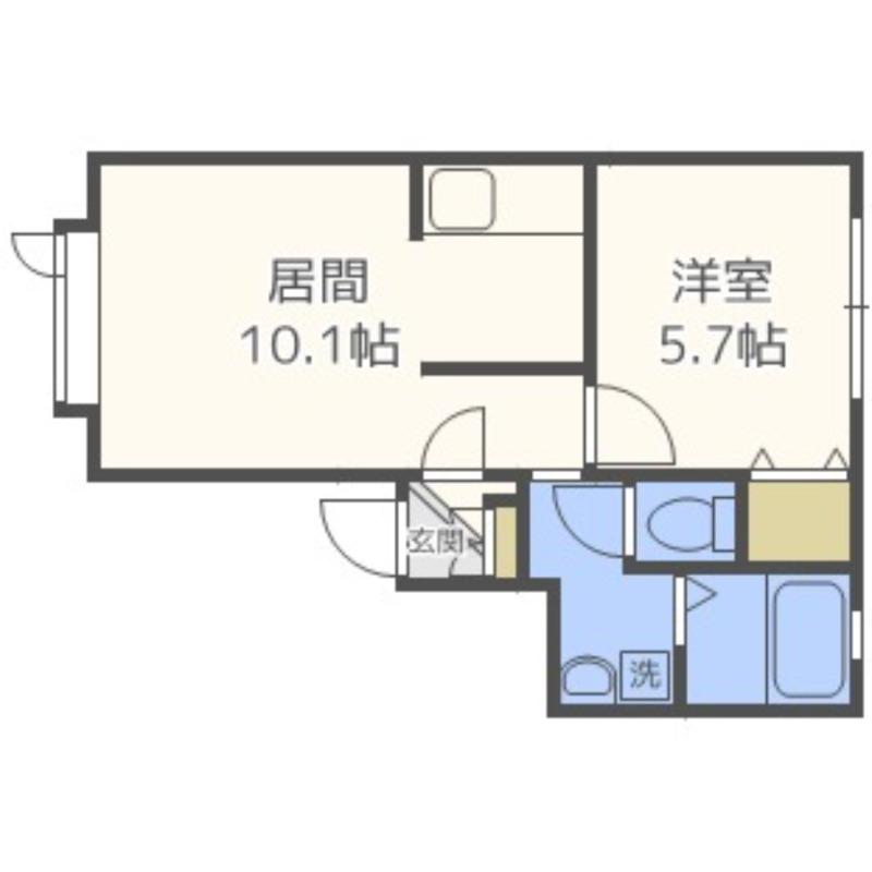 フィネ元町(1LDK/2階)の間取り写真