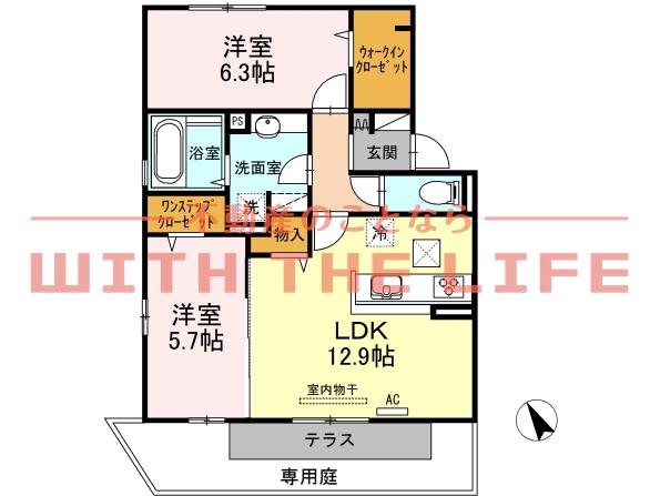 ルタンリッシュ(2LDK/1階)の間取り写真