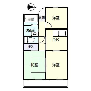 日進ハイツ(3DK/2階)の間取り写真
