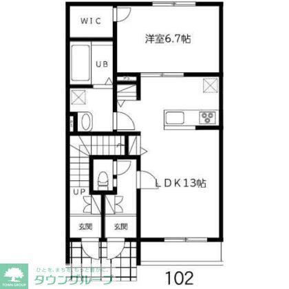 フォレストメゾン北上尾E棟(1LDK/1階)の間取り写真