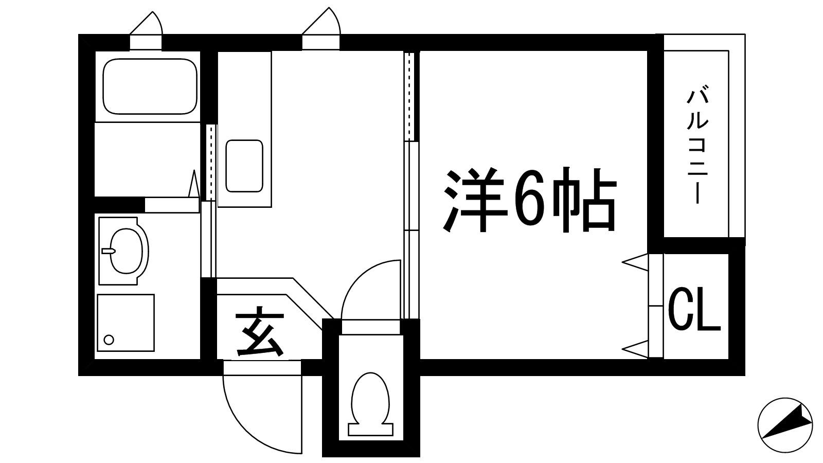 第2ビーグルマンション(1K/2階)の間取り写真