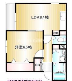 ジュネス阪南(1LDK/3階)の間取り写真