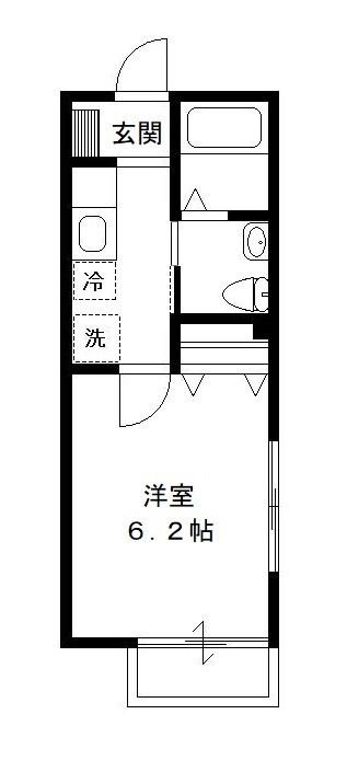 レジデンス本八幡(1K/2階)の間取り写真