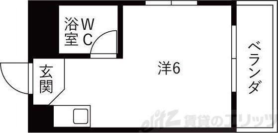 トレックビル(ワンルーム/6階)の間取り写真