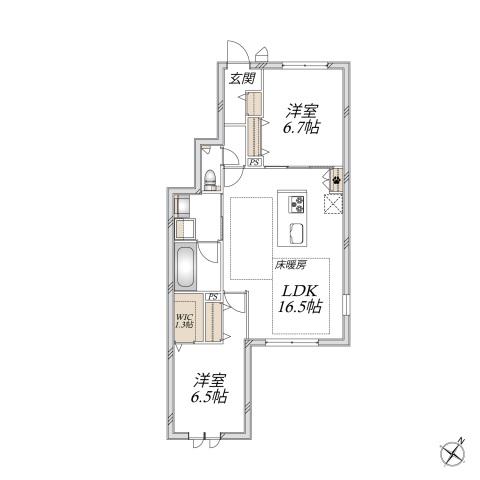 MAISON HAGIWARA(2LDK/1階)の間取り写真