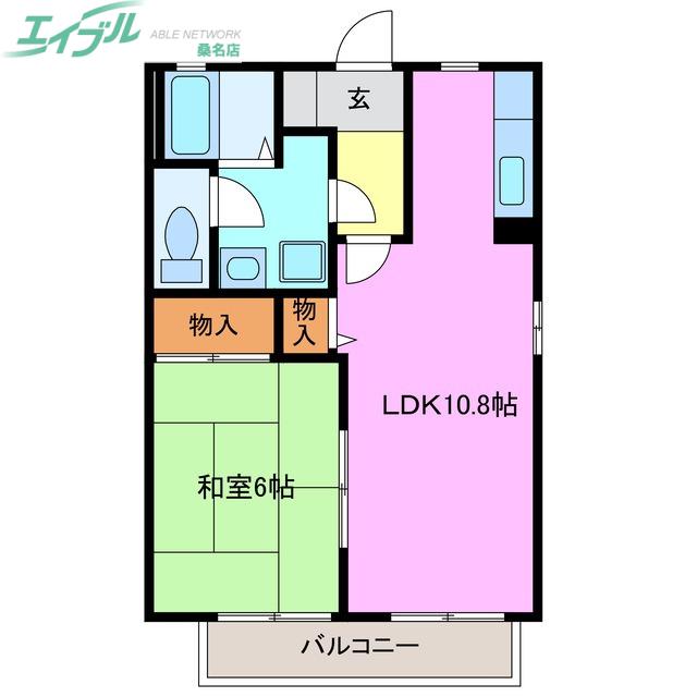 HALNAKAORE(1LDK/2階)の間取り写真