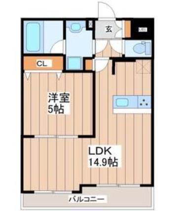 LUANA・AIR・RESIDENCE五橋(1LDK/3階)の間取り写真