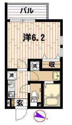 FIRST TERRACE(1K/2階)の間取り写真