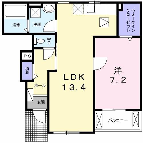 ルミエール出来町(1LDK/1階)の間取り写真