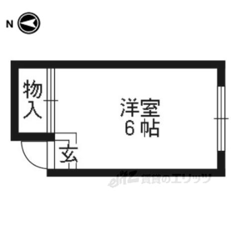 大西アパート(ワンルーム/2階)の間取り写真