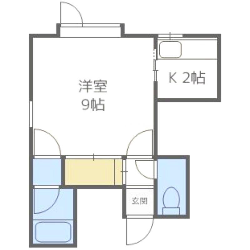 アストリア曙(1K/2階)の間取り写真