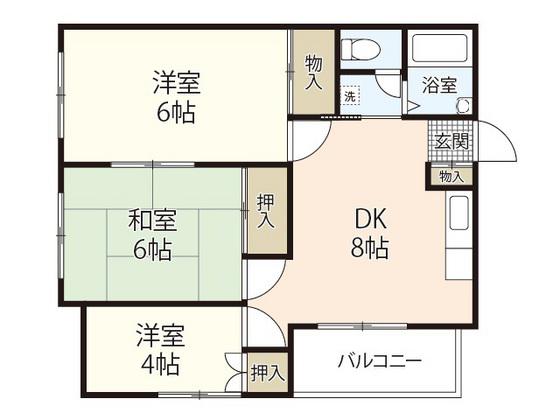 古本ビル(3DK/5階)の間取り写真
